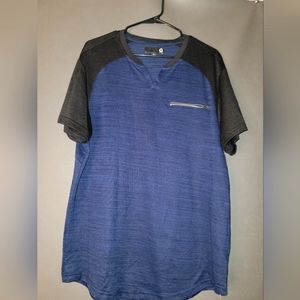 Guess los angeles mens polo shirt zipped pocket blue XL